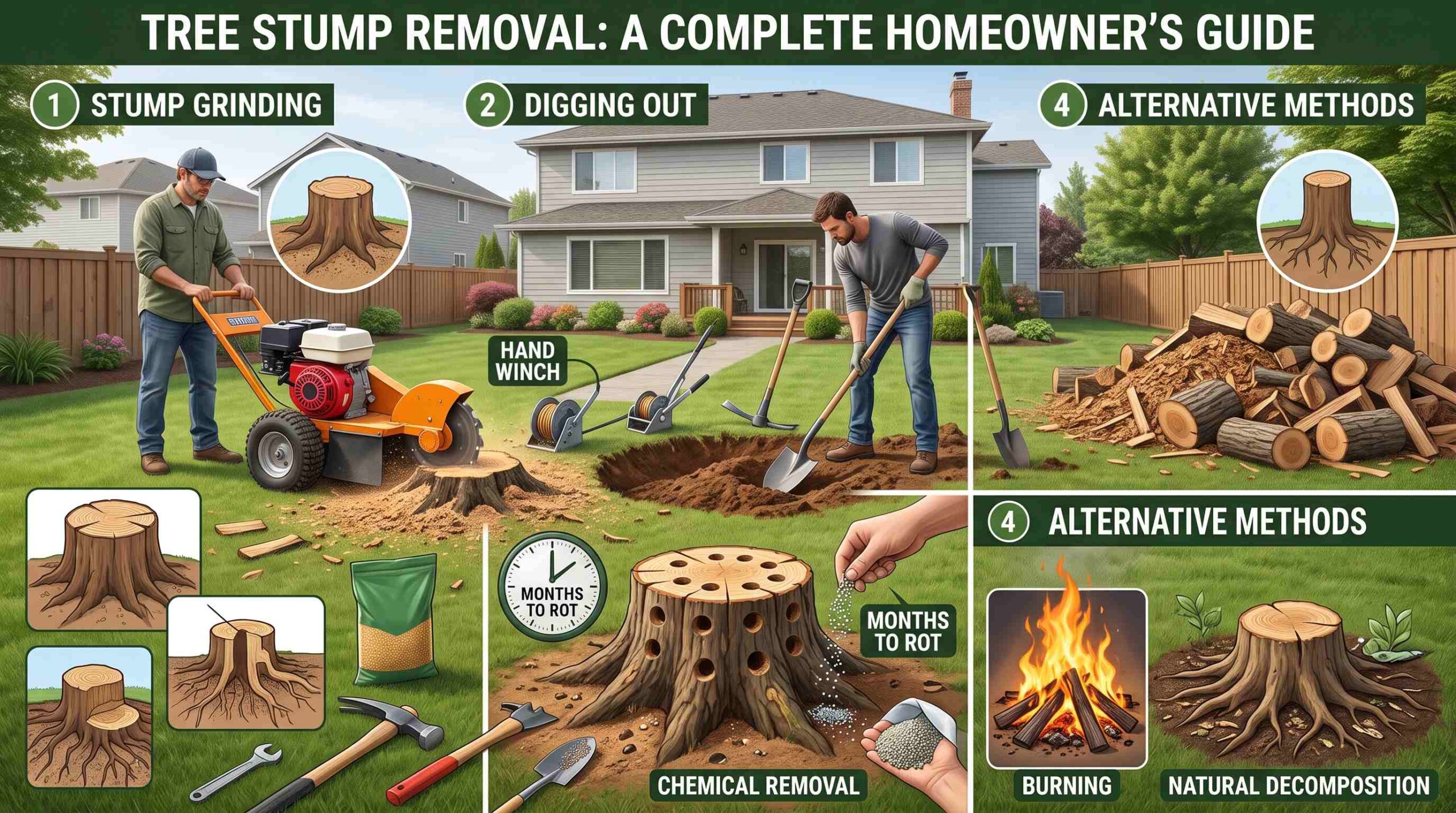 You are currently viewing Tree Stumps Removal: A Complete Homeowner’s Guide